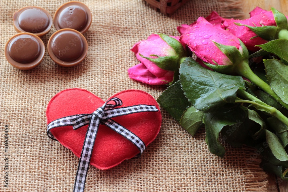 Chocolate and red hearts for valentines day. Chocolate and red hearts for valentines day.