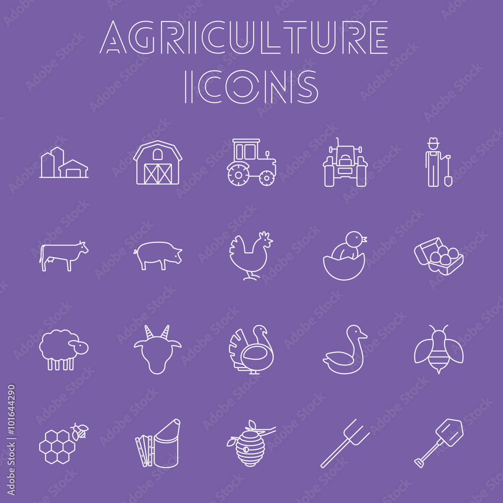 Agriculture icon set. Agriculture icon set.