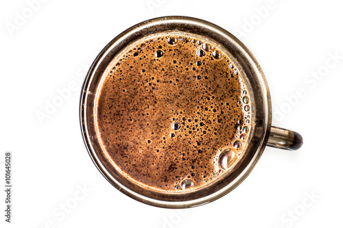 Cup of black coffee isolated on a white backgroun