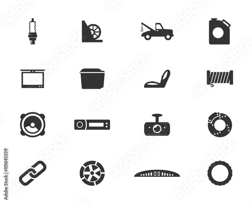 Car shop icons set