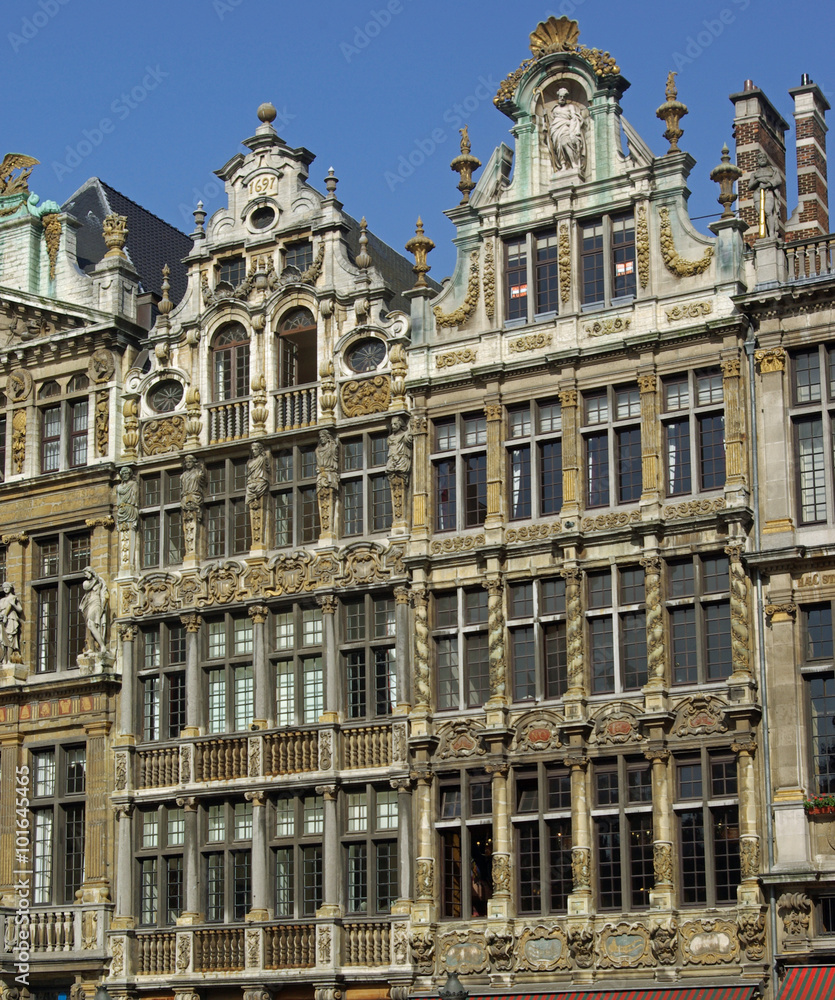 Bruxelles, maisons flamandes sur la Grand-Place, Belgique