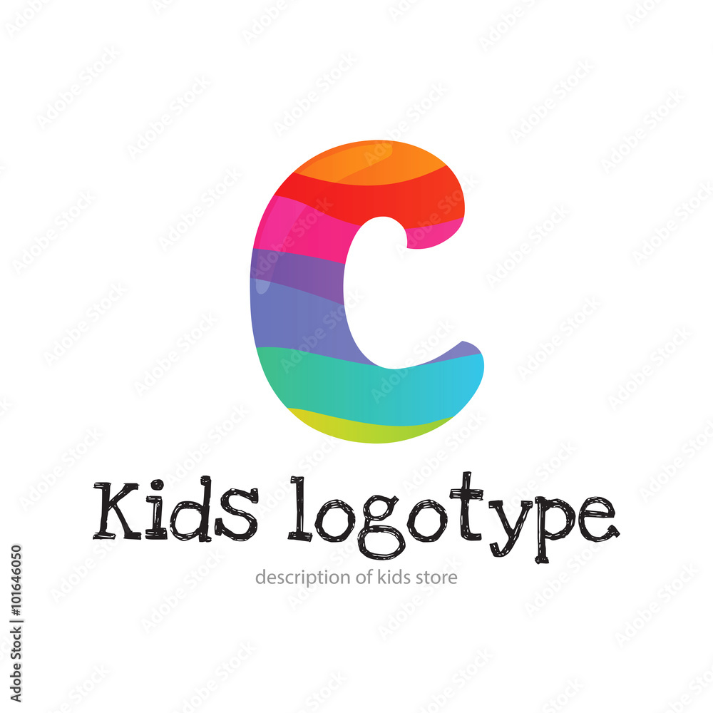 Letter C logo icon design template elements. Kid style logotype and font
Letter C logo icon design template elements. Kid style logotype and font