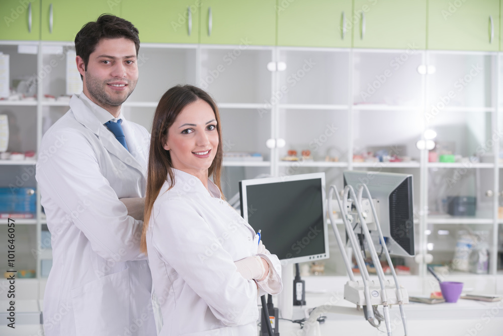 Fototapeta premium Dentist at stomatology clinic