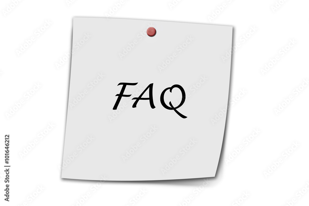 FAQ written on a memo FAQ written on a memo