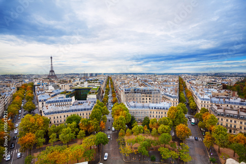 View of Eiffel tower and Paris form Triumph Arc © Sergey Novikov