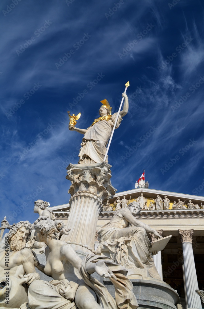 Pallas Athene Fountain, in front of the Austrian Parliament Building on Ringstrasse in Vienna
