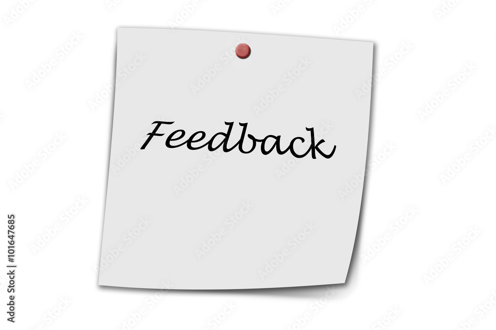 Feedback written on a memo Feedback written on a memo
