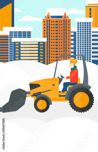 Man plowing snow.