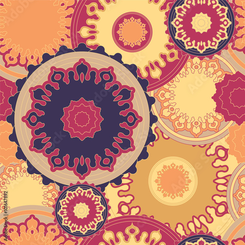 stock vector seamless doodle floral pattern. orient. boho