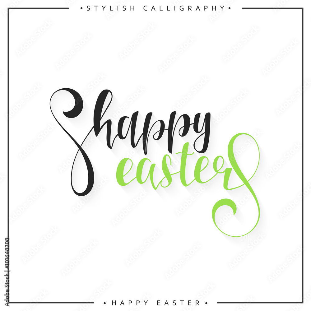 Lettering calligraphy set. Happy Easter day. Modern lettering.