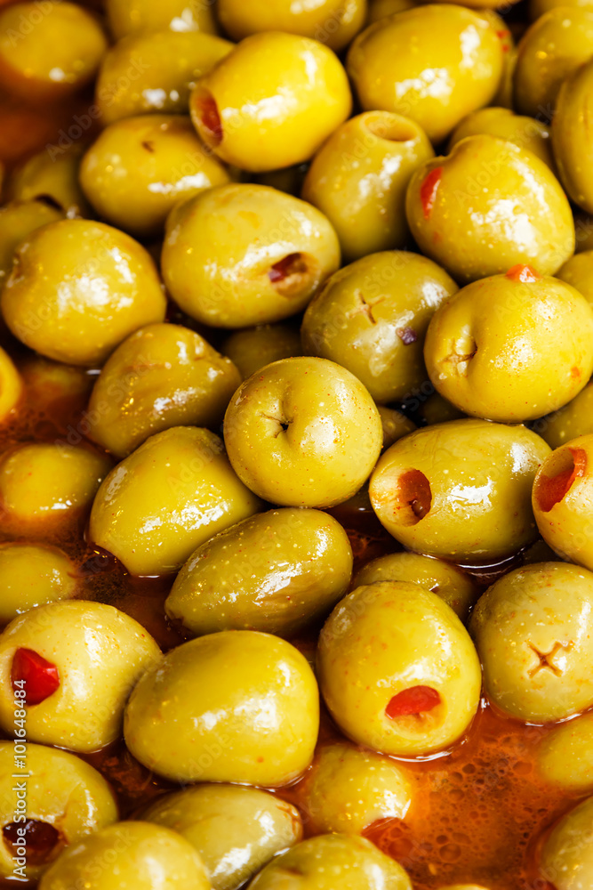 Marinated olives background. Marinated olives background.