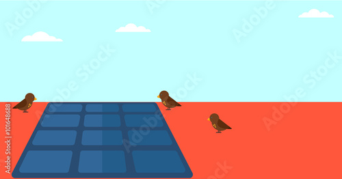 Background of solar panel on the roof.