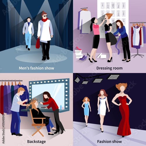Fashion model catwalk set