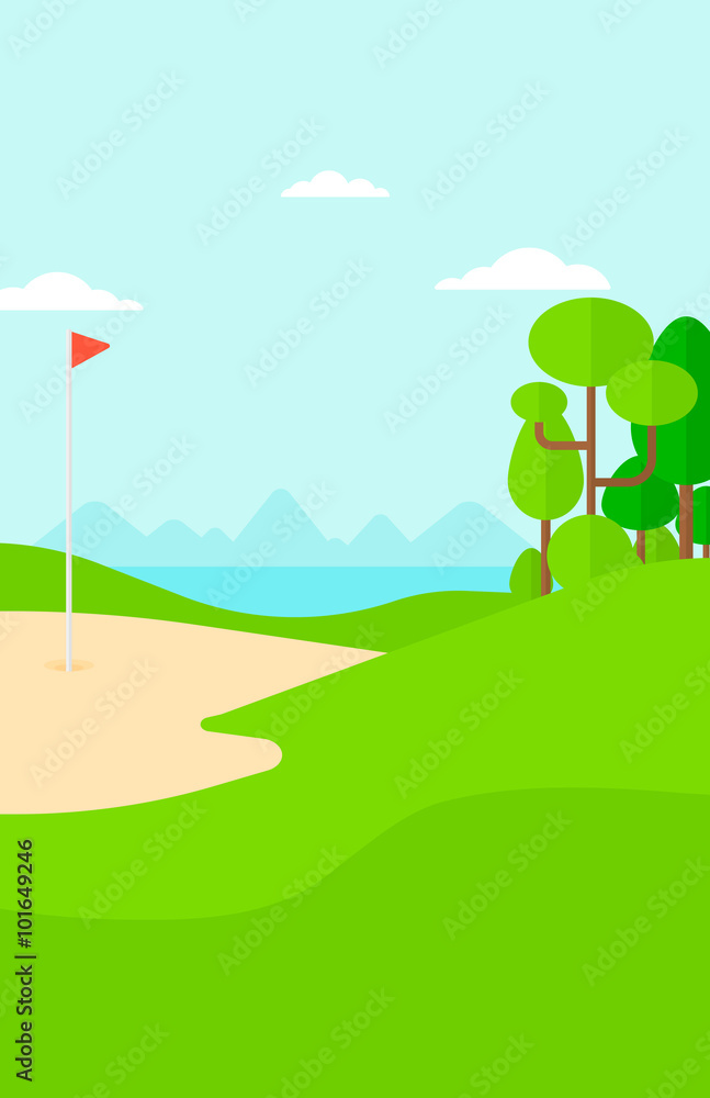 Background of golf field.