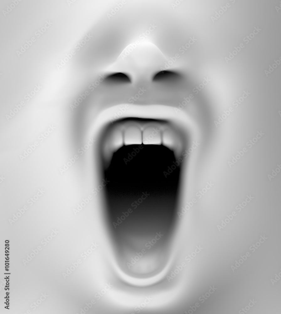Fotografie close up with a mouth screaming
