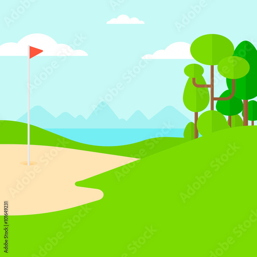 Background of golf field.