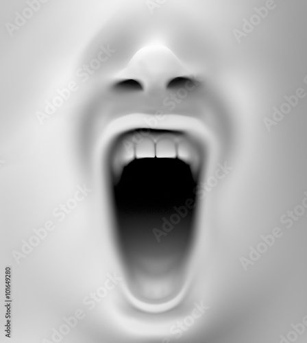 Stampa su tela close up with a mouth screaming