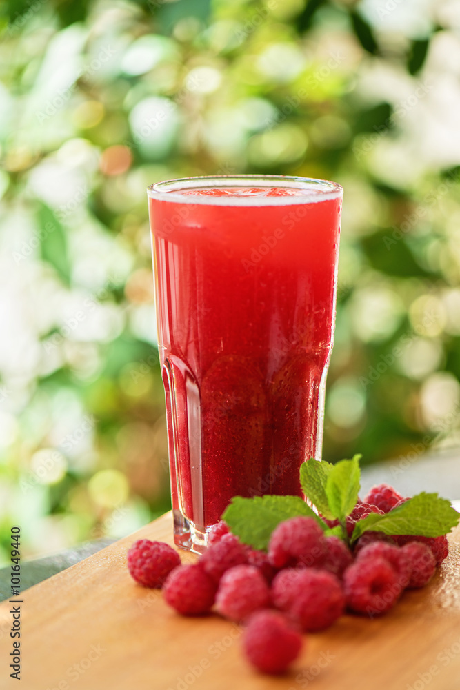 fruit drink with raspberries fruit drink with raspberries