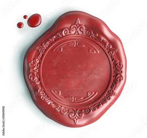 empty wax seal isolated on white