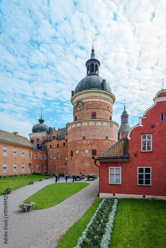 Courtyard at Gripsholm castle in the idyllic small town of Marie