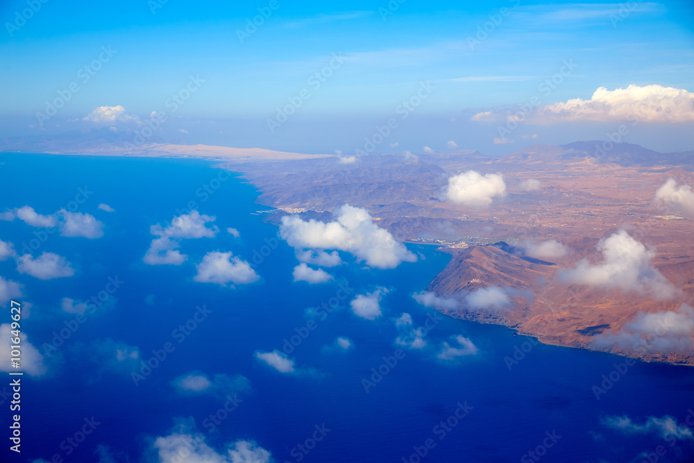 Aerial view of Fuerteventura at Canary Islands