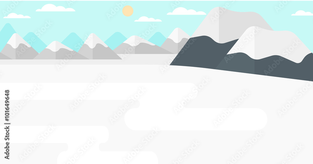 Background of snow capped mountain.