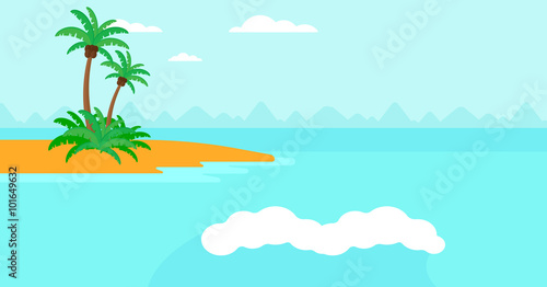 Background of small tropical island.