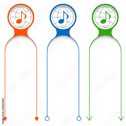 Three vector frames for your text and music icon
