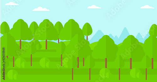 Background of green forest.