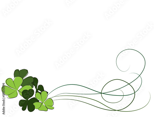Green Shamrocks and swirls