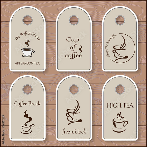 stock vector set of label for restaurant and cafe