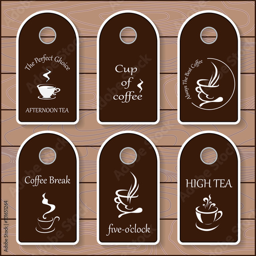 stock vector set of label for restaurant and cafe