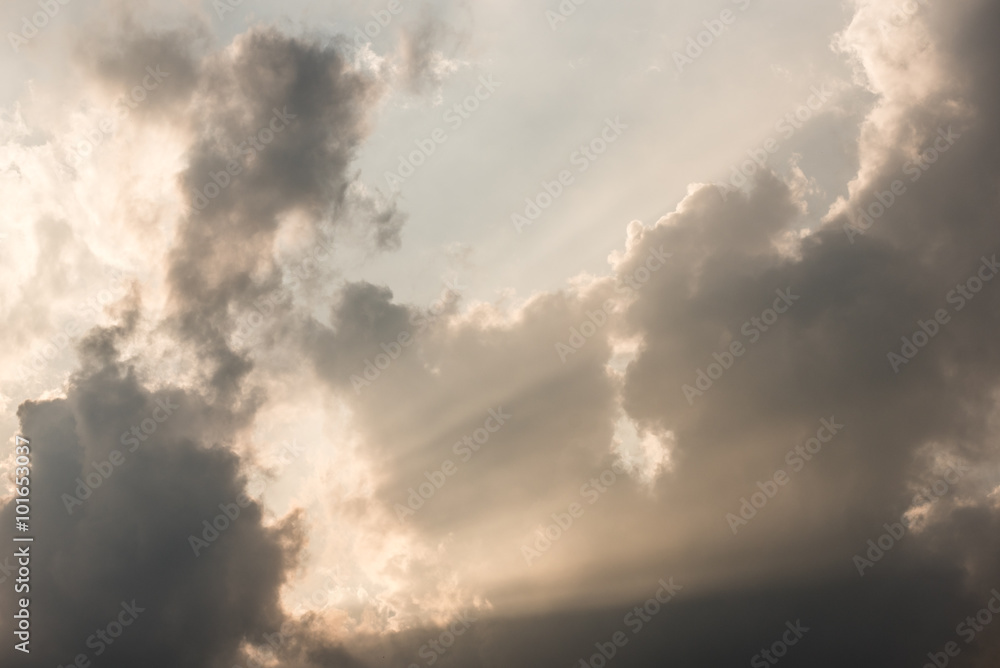 Nice sun ray with clouds