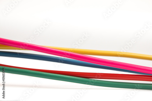 colored cables - cable wave on white background