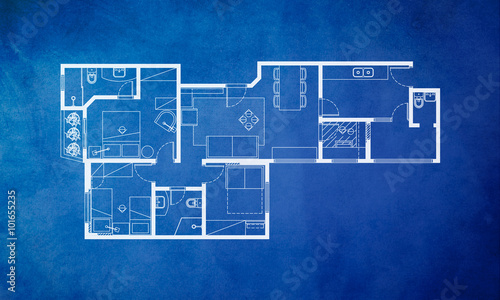 Clean architecture Floor plan background blueprint style abstract