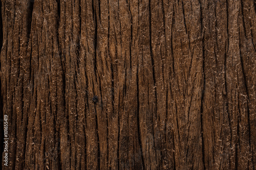 Grungy cracked wood by closeup textured background