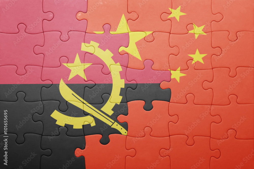 Φωτογραφία puzzle with the national flag of china and republic congo