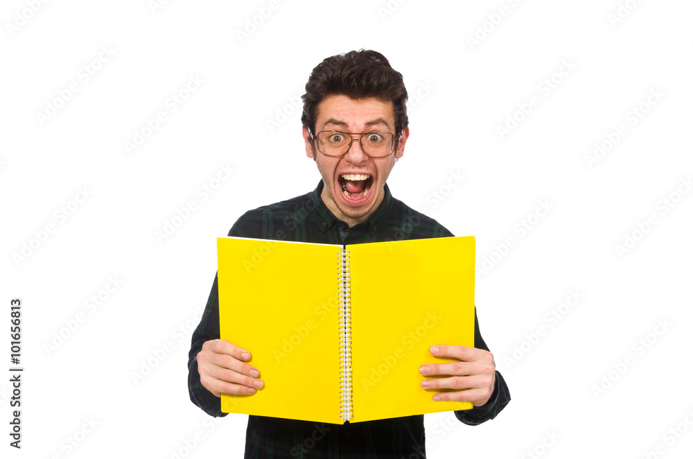 Funny student isolated on the white Funny student isolated on the white