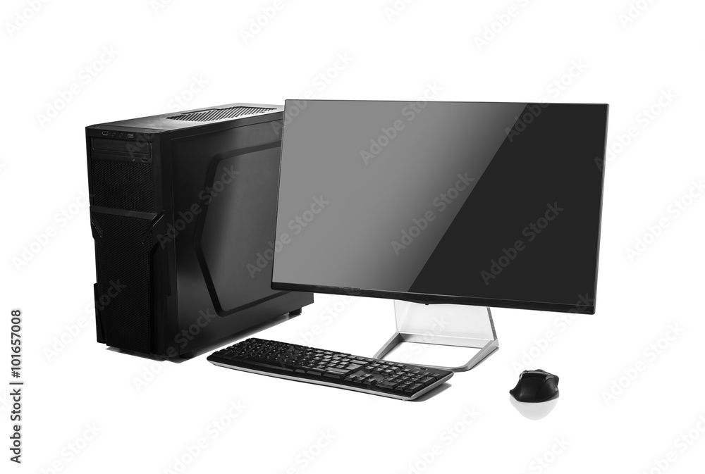 Desktop computer isolated.
