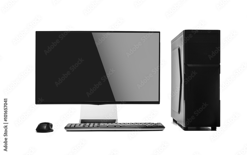 Desktop computer isolated.
