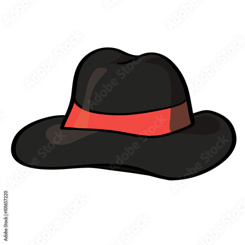 Vector fedora hat isolated on white