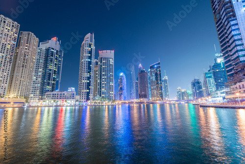 Dubai - JANUARY 10, 2015: Marina district on January 10 in UAE, Dubai. Marina district is popular residential area in Dubai © Elnur