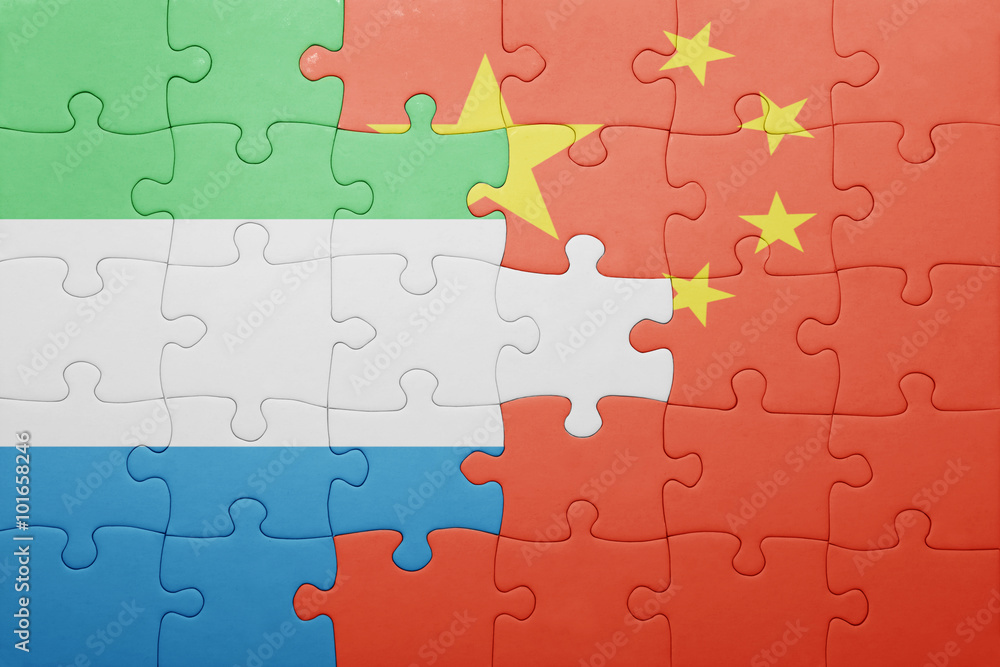 puzzle with the national flag of china and sierra leone puzzle with the national flag of china and sierra leone