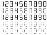 Simple digital numbers illustrated on white