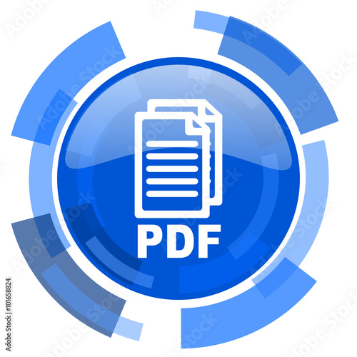 pdf blue glossy circle modern web icon,