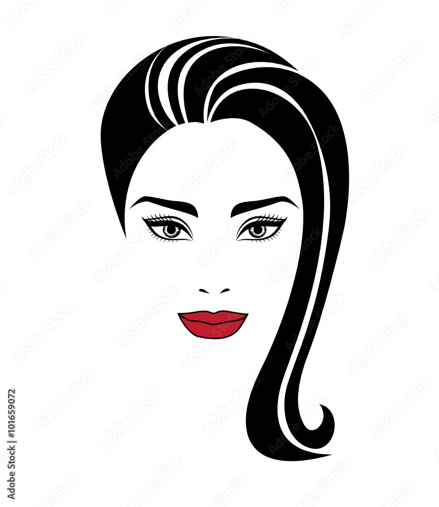 Vector portrait of beautiful woman with long hair Vector portrait of beautiful woman with long hair