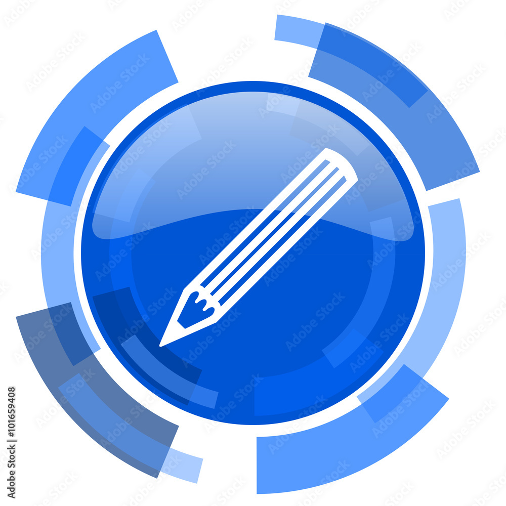 pencil blue glossy circle modern web icon pencil blue glossy circle modern web icon