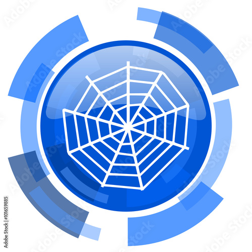 spider modern web blue glossy circle modern web icon