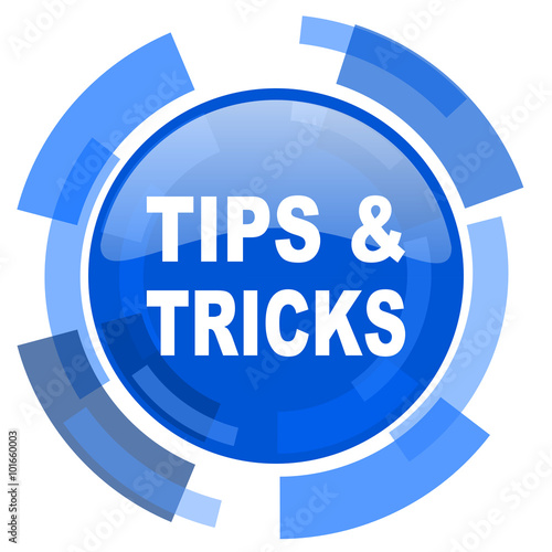 tips tricks blue glossy circle modern web icon