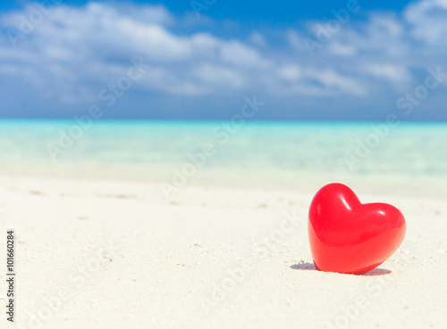 hearts with tropical beach in Maldives